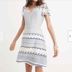 Blue & White Madewell Poppy Dress in Ionian Tile